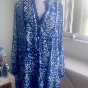 Zara Blue and White Floral Dress